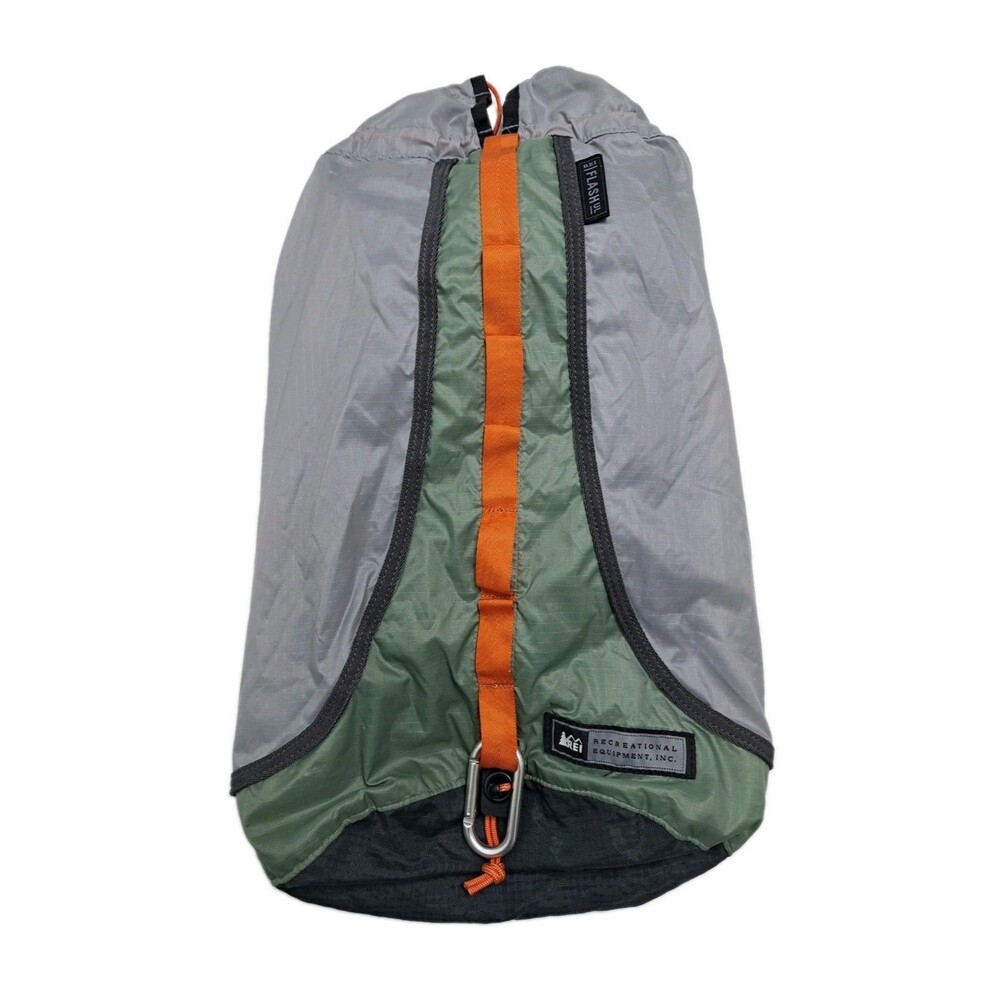 Rei Co-op Flash 18 Backpack Bag Gray Green Lightweight Camping Hiking Trail